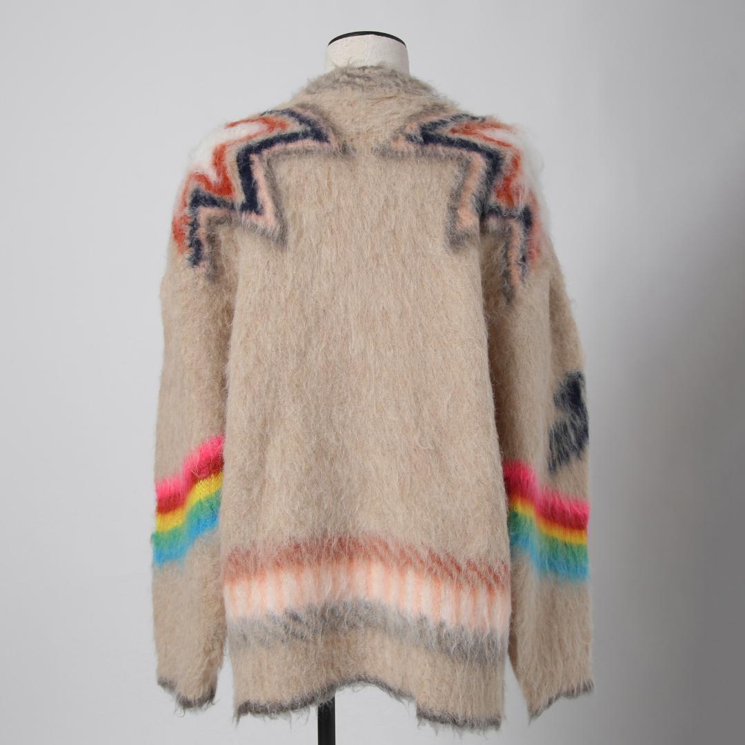 ETRO 23AW レインボー インタルシア モヘア ニット カーディガン