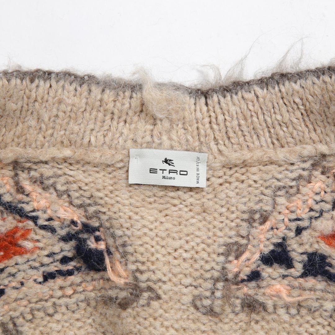 ETRO 23AW レインボー インタルシア モヘア ニット カーディガン