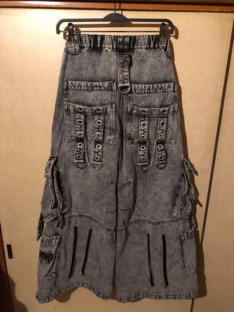 REFLEM レフレム クロスパッチワイドデニムカーゴパンツ フリーサイズ