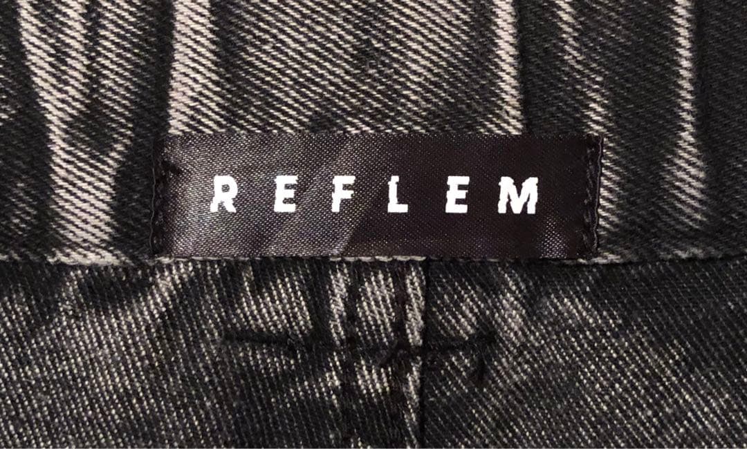 REFLEM レフレム クロスパッチワイドデニムカーゴパンツ フリーサイズ