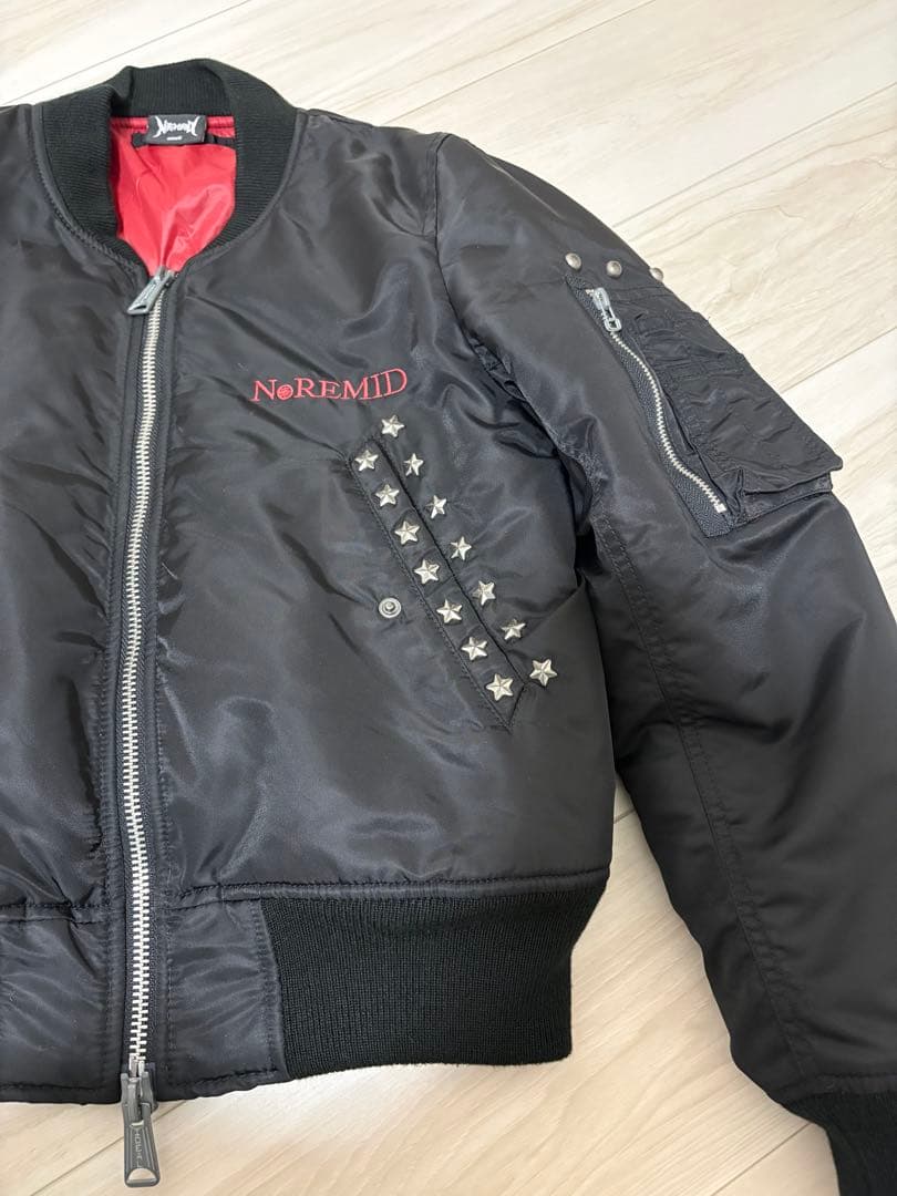 ジャケット・アウター RHINESTONE MA-1 JACKET- BLACK