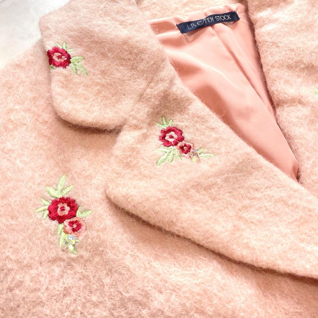 美品✨リリーブラウンL.B CANDY STOCK刺繍入りビジューコート