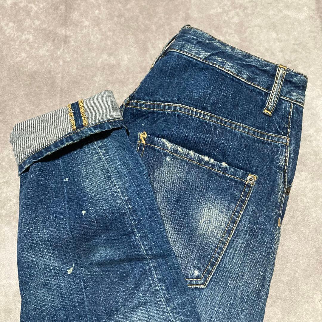 ディースクエアード　DSQUARED2　デニム　ダメージジーンズ　革パッチ　36