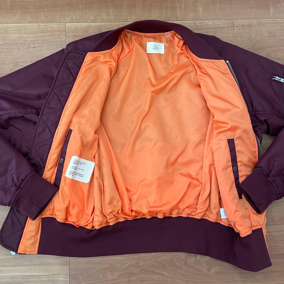 美品‼️Fear of God　Bomber Jacket　MA-1　ワインレッド
