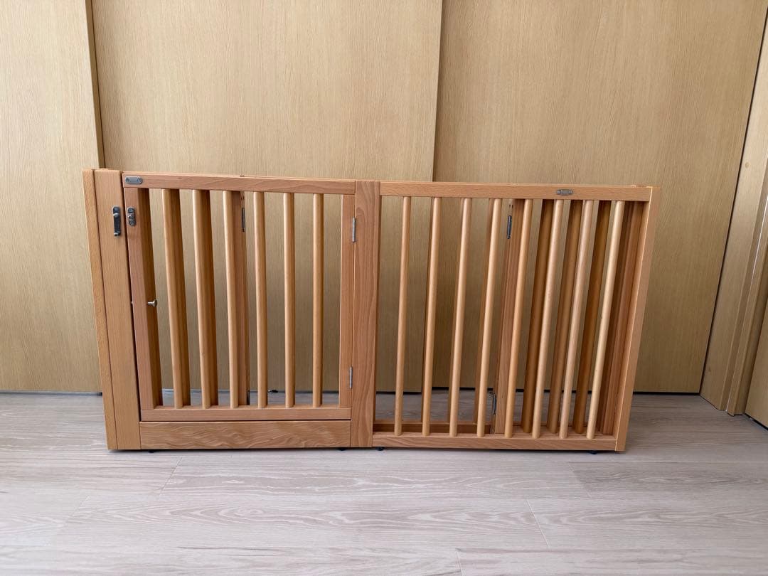 石崎家具 木製 ワンタッチ ペットサークル Mサイズ 色:ナチュラル　送料込