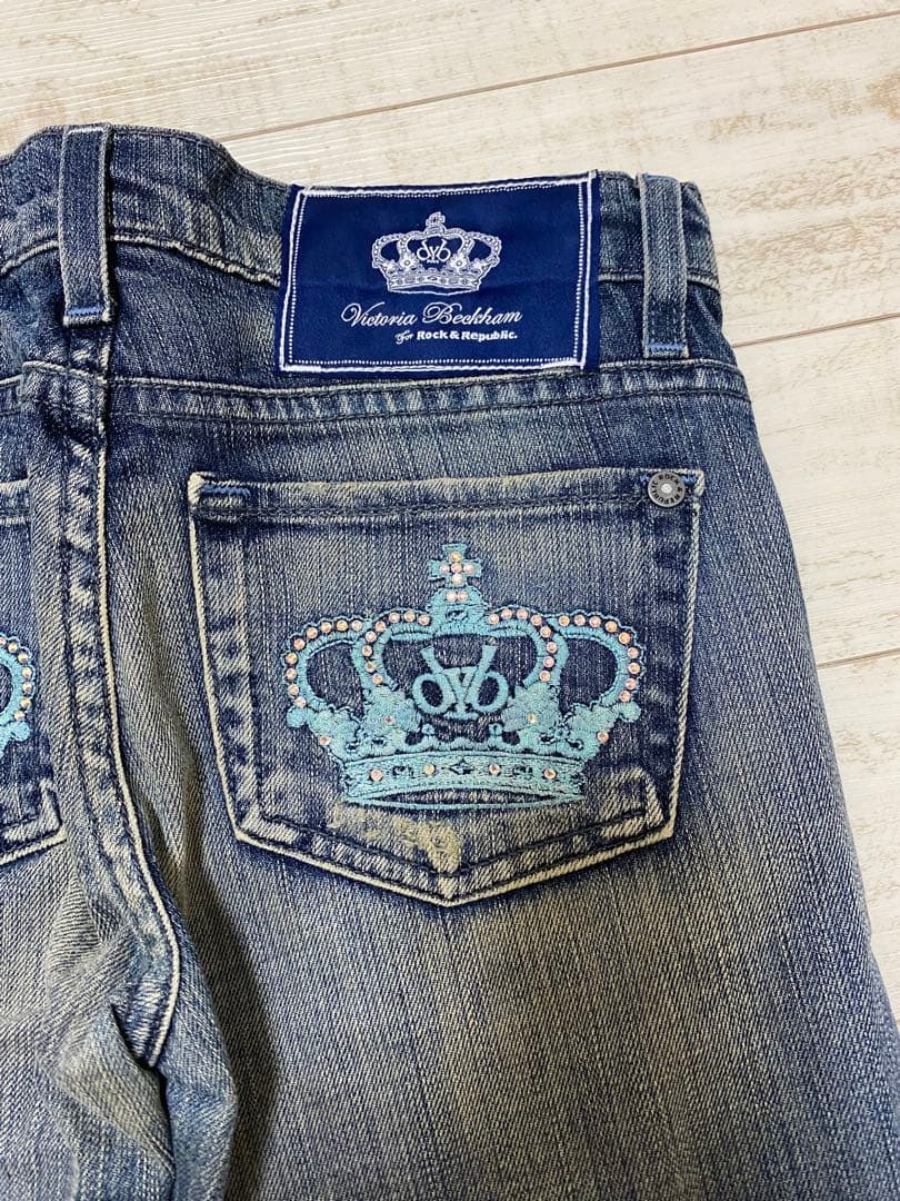 Victoria Beckham クラウン刺繍 デニムパンツ