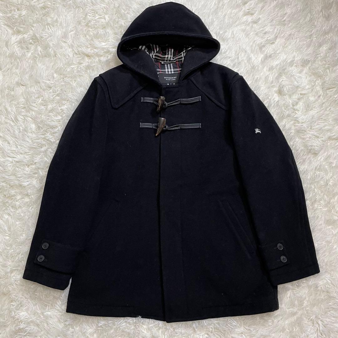 美品✨ バーバリー ブラックレーベル ダッフルコート 裏 ノバチェック 黒 M