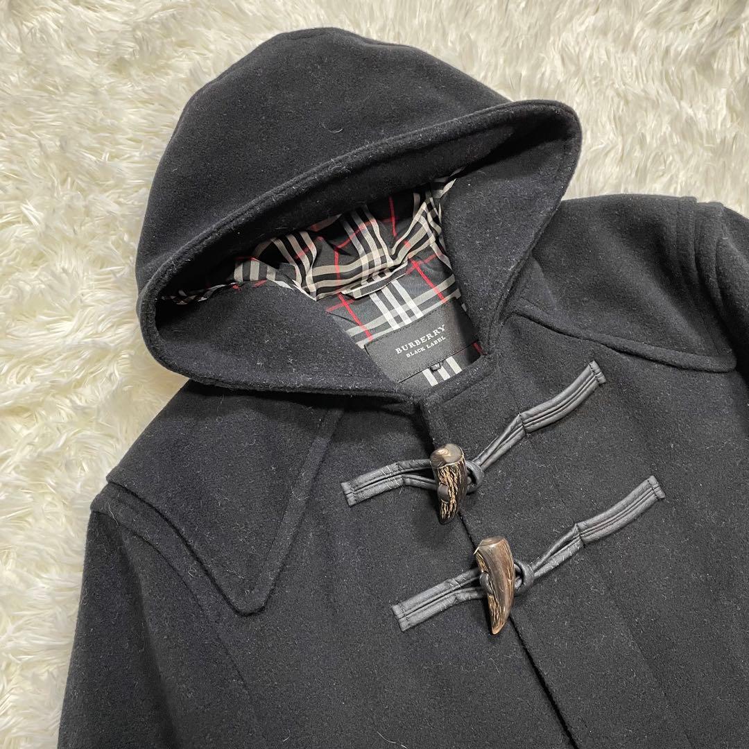 美品✨ バーバリー ブラックレーベル ダッフルコート 裏 ノバチェック 黒 M