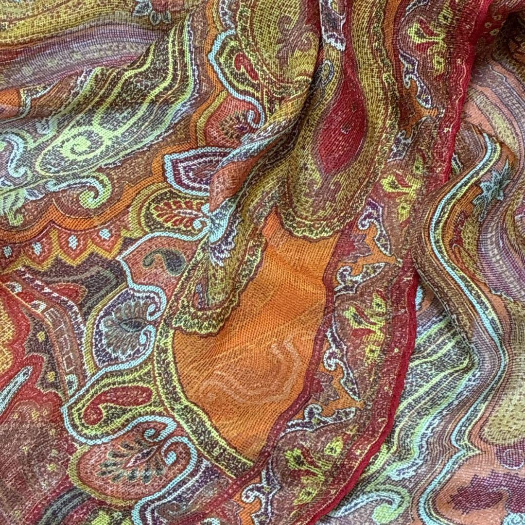 美品★ETRO エトロ シルク100% イタリア 大判ストール スカーフ