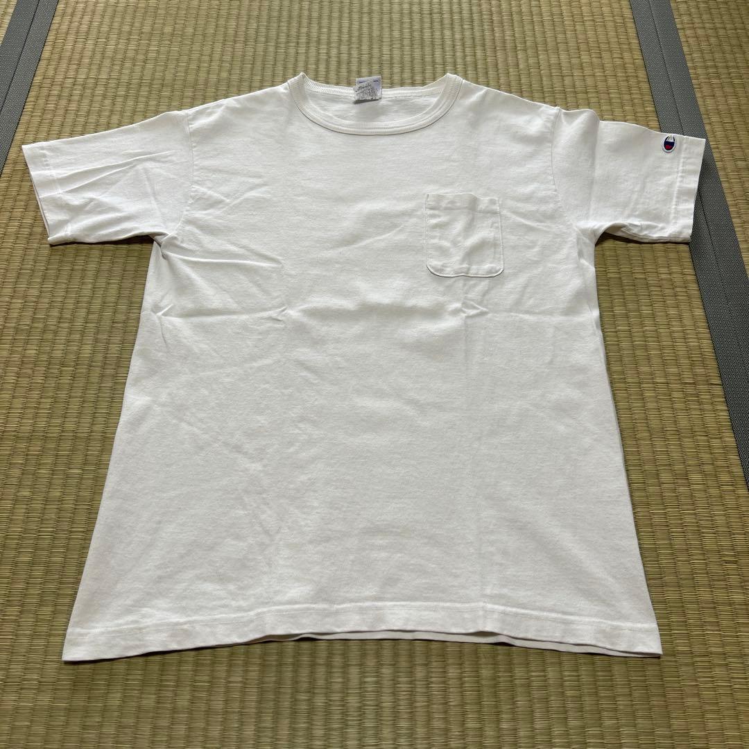 USA製 チャンピオンt1011 ポケT sizeM 茶・白・ 2枚セット