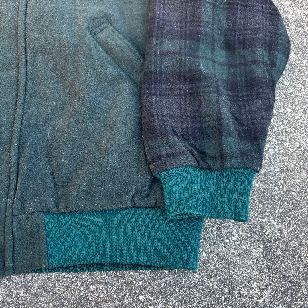 80s FJALLRAVEN ウールジャケット カシミヤ ブラックウォッチ 中綿