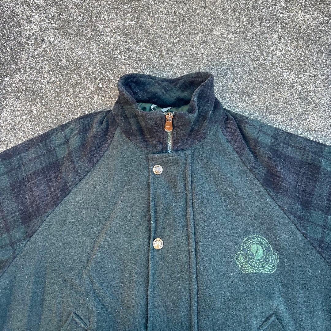 80s FJALLRAVEN ウールジャケット カシミヤ ブラックウォッチ 中綿