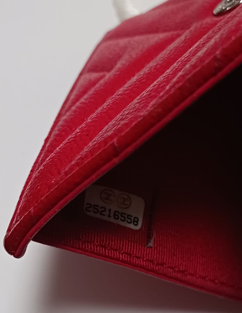 CHANEL 赤 三つ折り財布