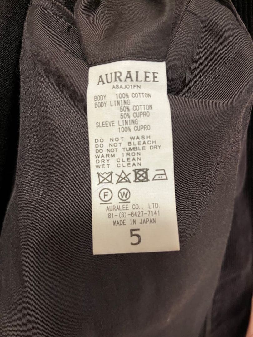 AURALEE WASHED CORDUROY ダークブラウン コーデュロイ