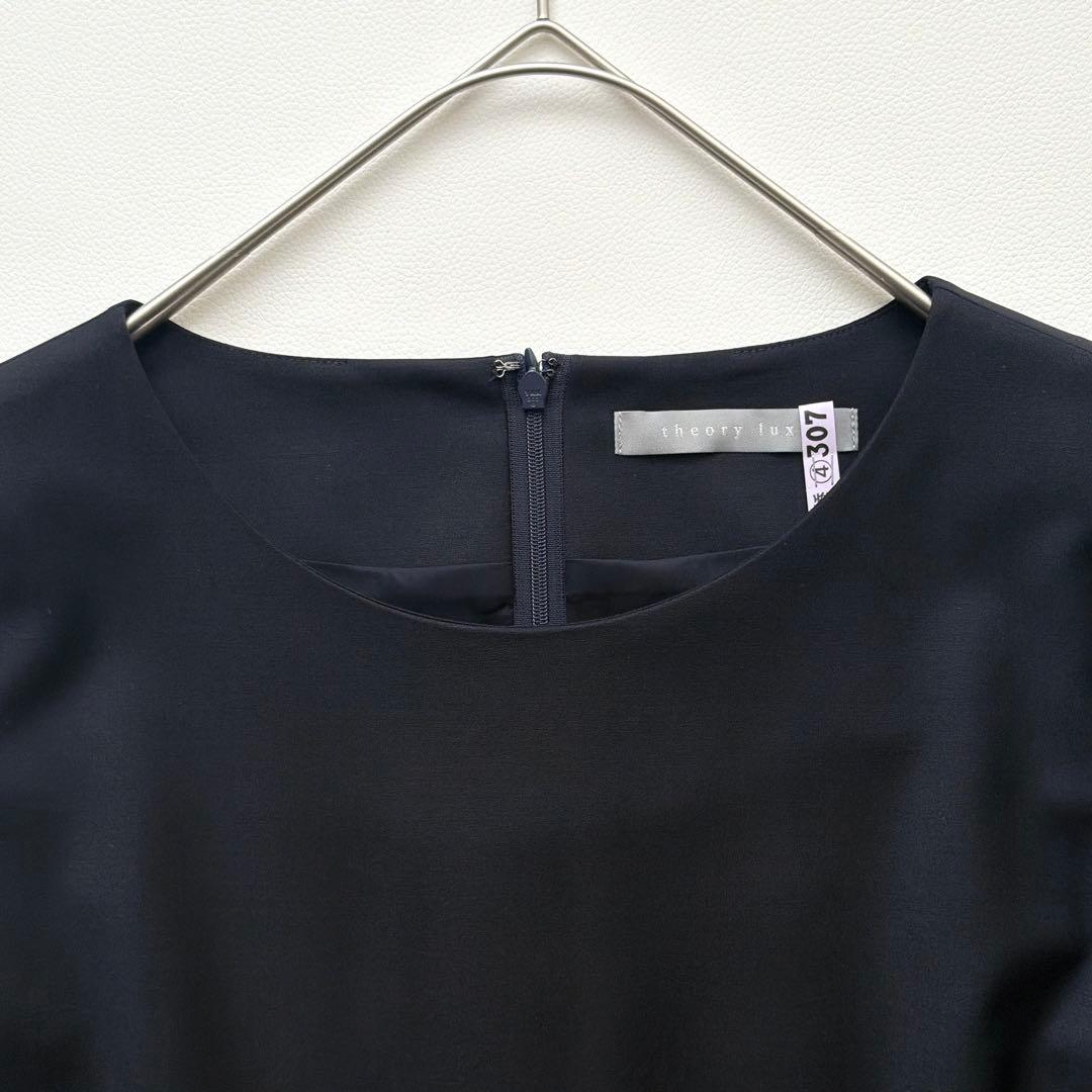 theory luxe ワンピース 濃紺 半袖 フレア 40