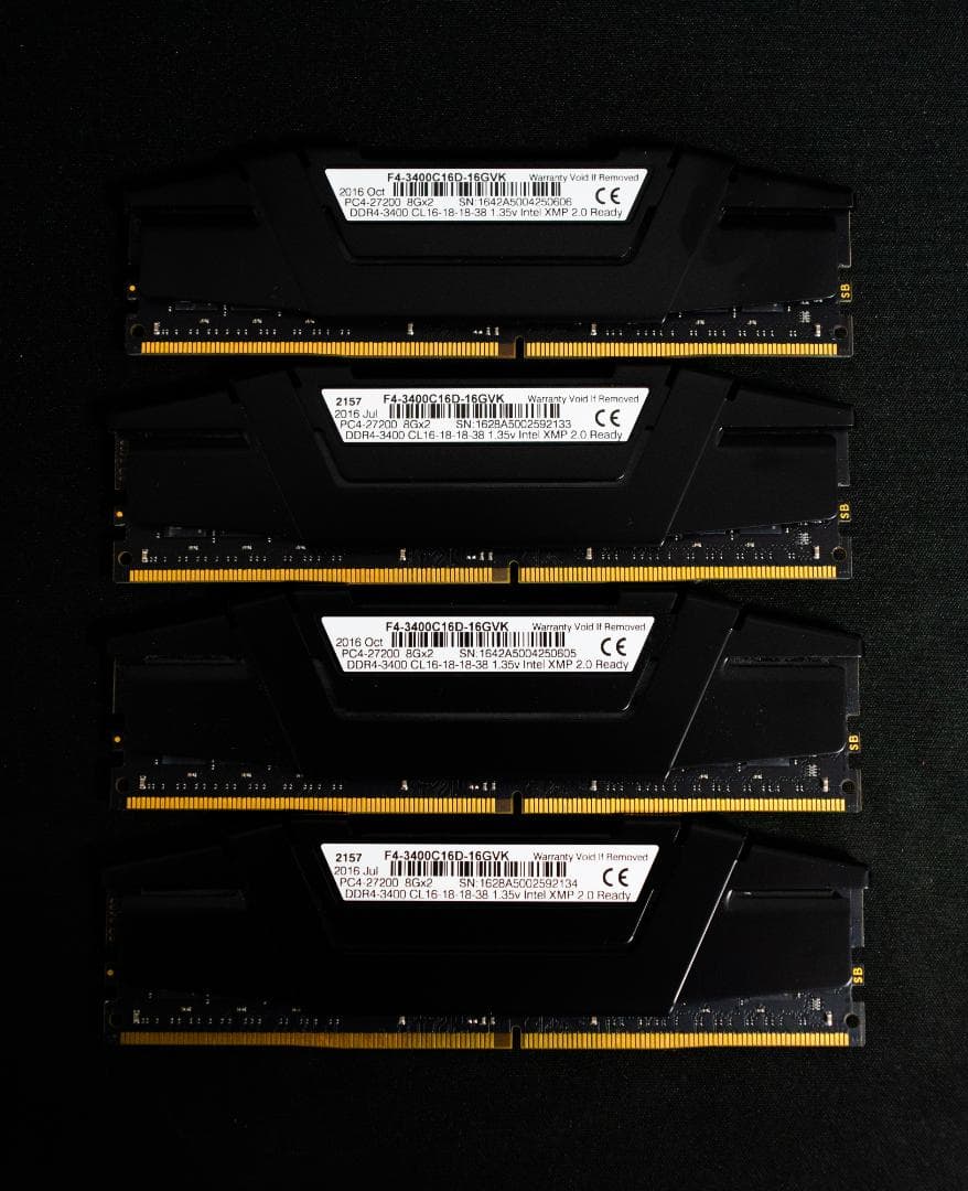 DDR4 3400 32GB 8GBx4枚 G.SKILL RIPJAWS V