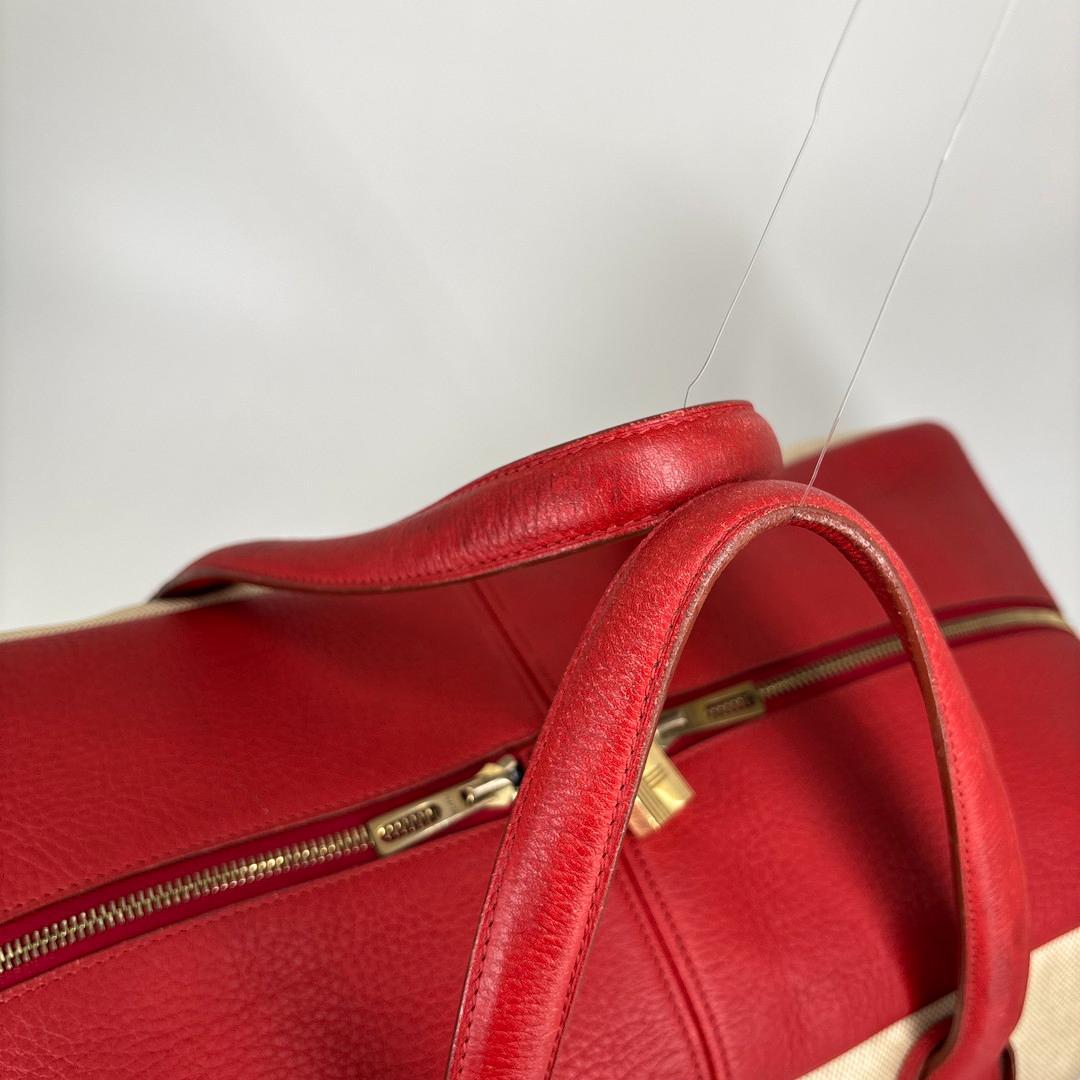 極美品 エルメス ヴィクトリア50 ルージュヴィフ ベージュ ボストンバッグ