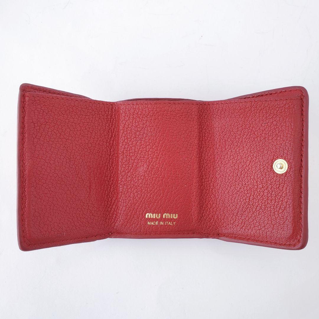 miu miu　3つ折り財布　ラブレター　マドラスラブ　ピンク　ミュウミュウ