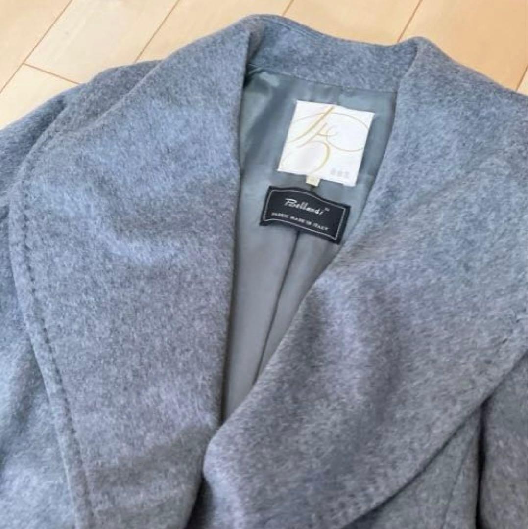 自由区ロングコートbellandi italy グレーLサイズ40イタリア