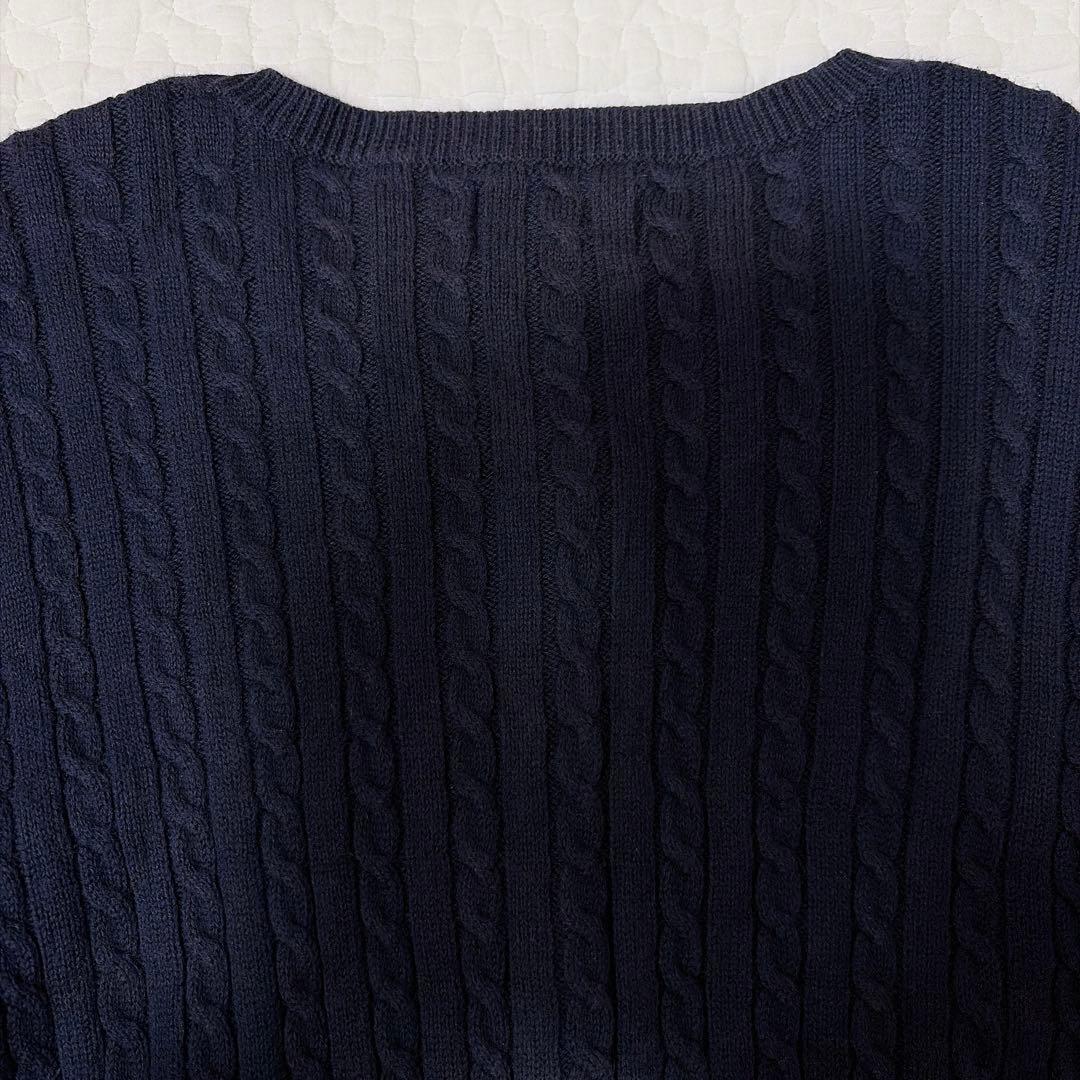 ポロ ラルフローレン　ミニケーブル コットンカーディガン ネイビー　XL