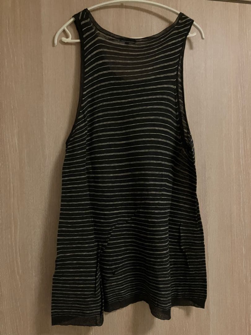 ANN DEMEULEMEESTER タンクトップ XS チャコール/ストライプ