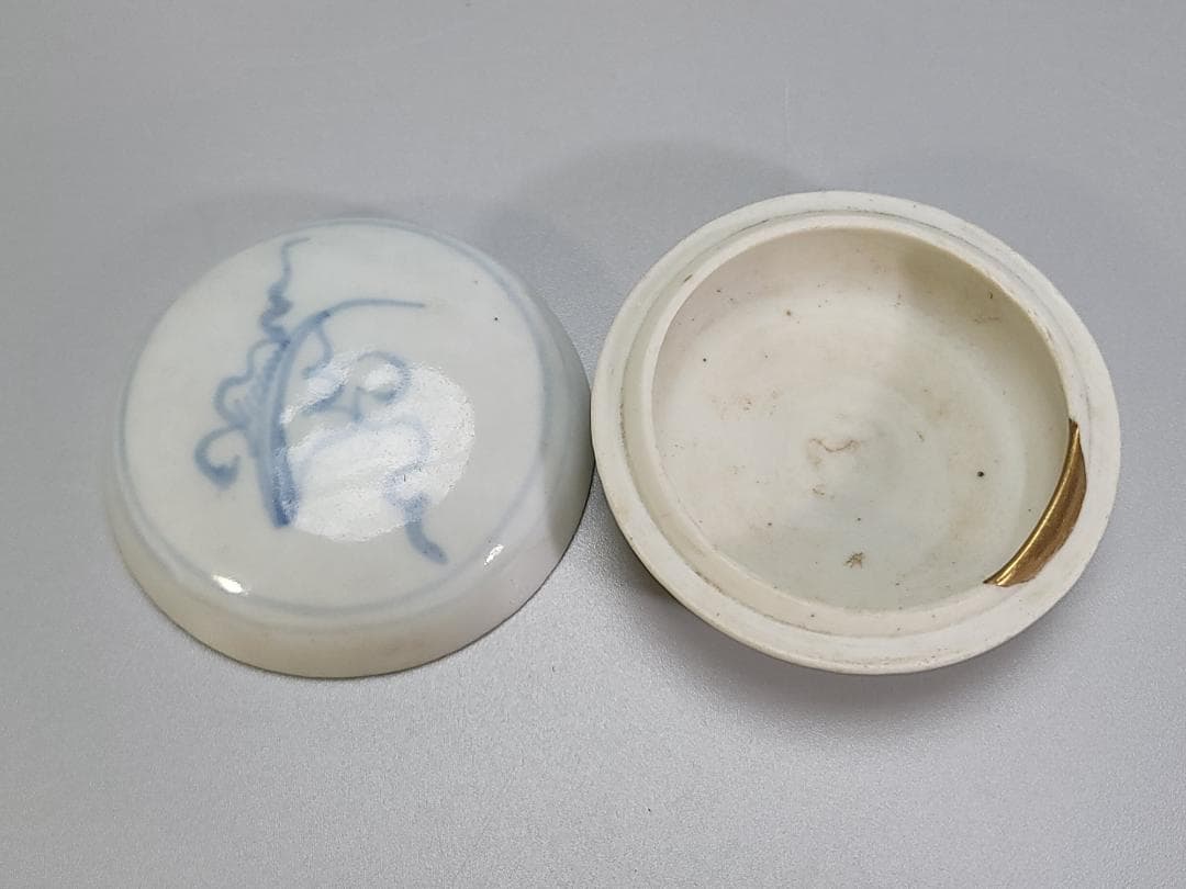 中国 染付 香合 茶道具