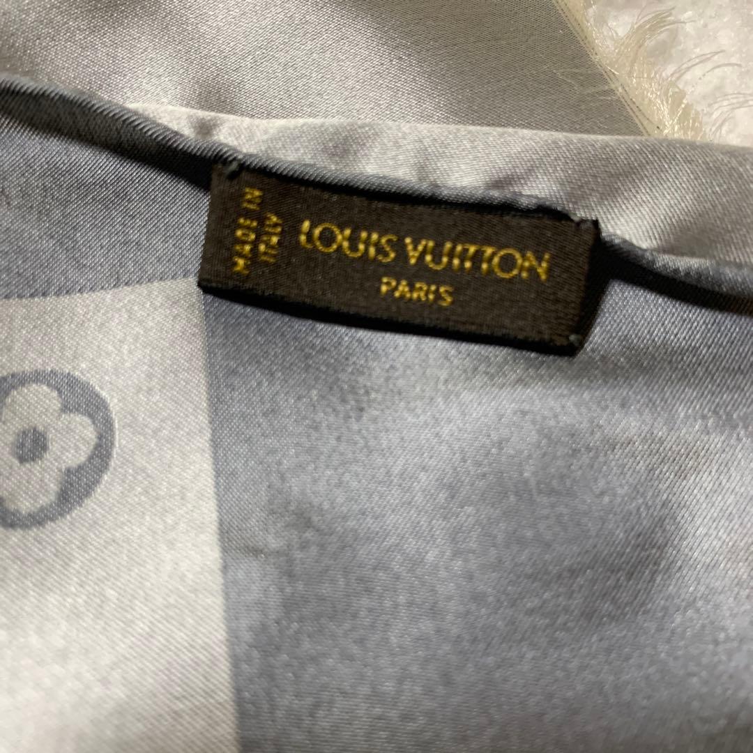 LOUIS VUITTON ルイヴィトン　グレー シルク ストール　モノグラム