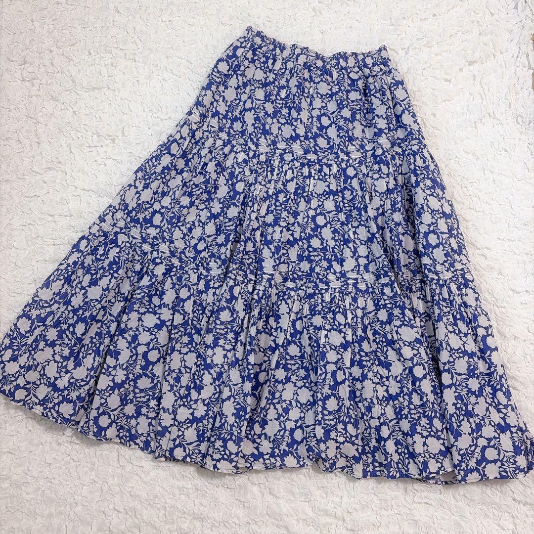 美品⭐︎コットンボイルクリンクルティアードスカート［A78］