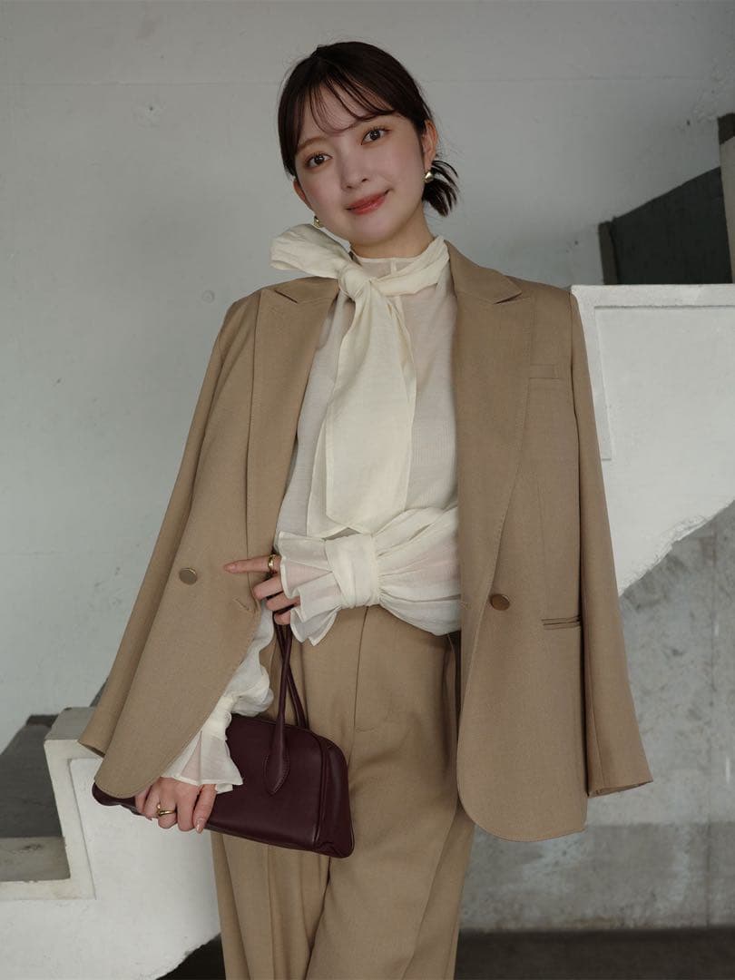 anuans ベーシックダブルジャケット BEIGE