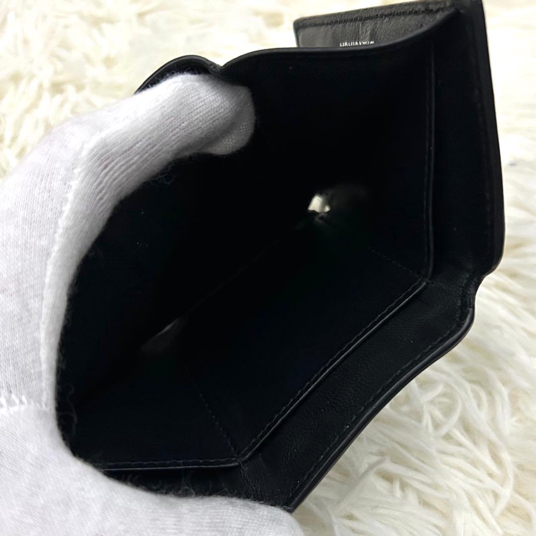 ［美品］BALENCIAGA ミニウォレット 三つ折り財布 ブラック