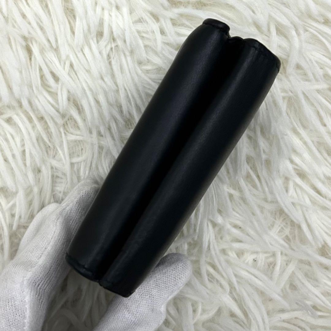 ［美品］BALENCIAGA ミニウォレット 三つ折り財布 ブラック