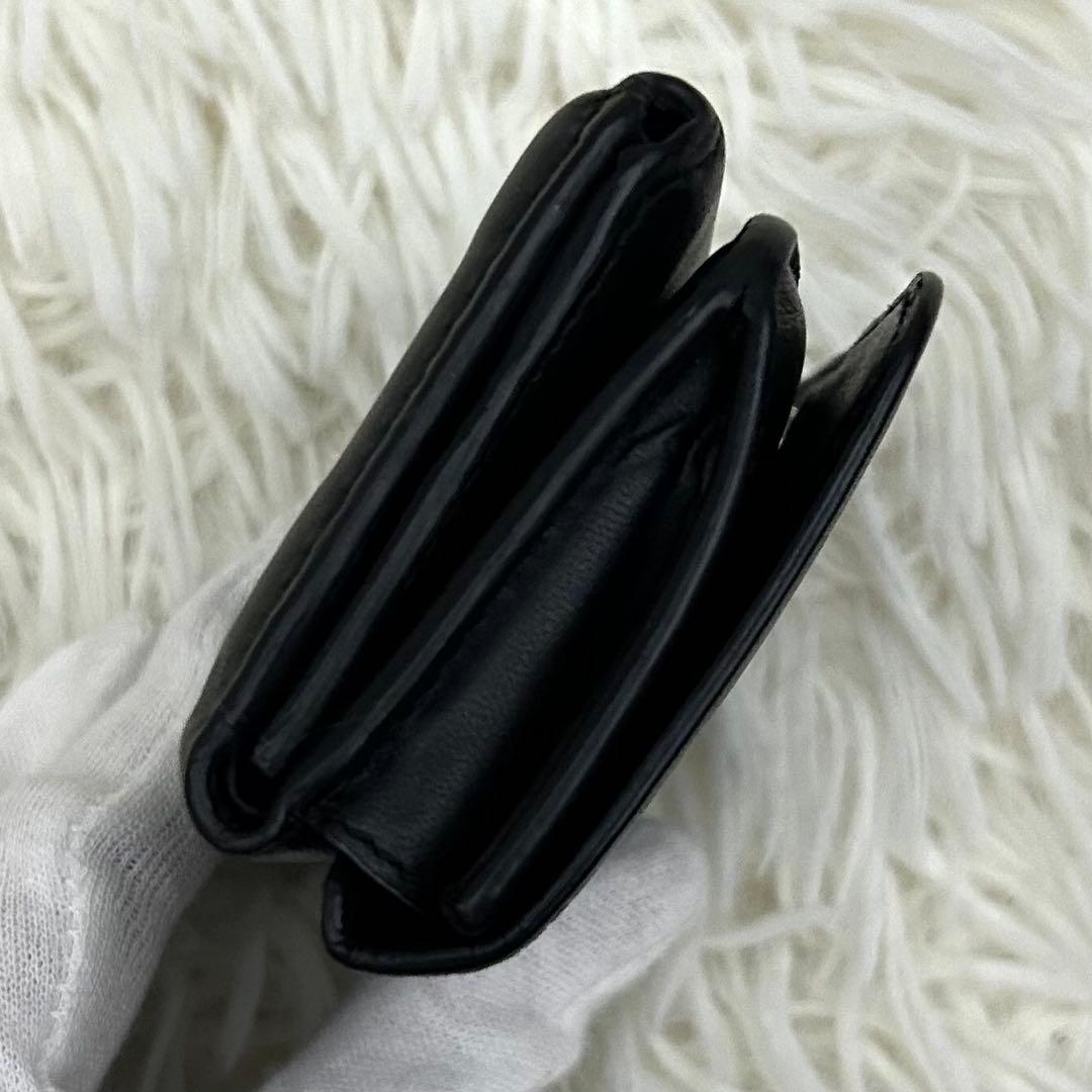 ［美品］BALENCIAGA ミニウォレット 三つ折り財布 ブラック