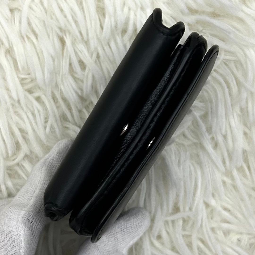［美品］BALENCIAGA ミニウォレット 三つ折り財布 ブラック