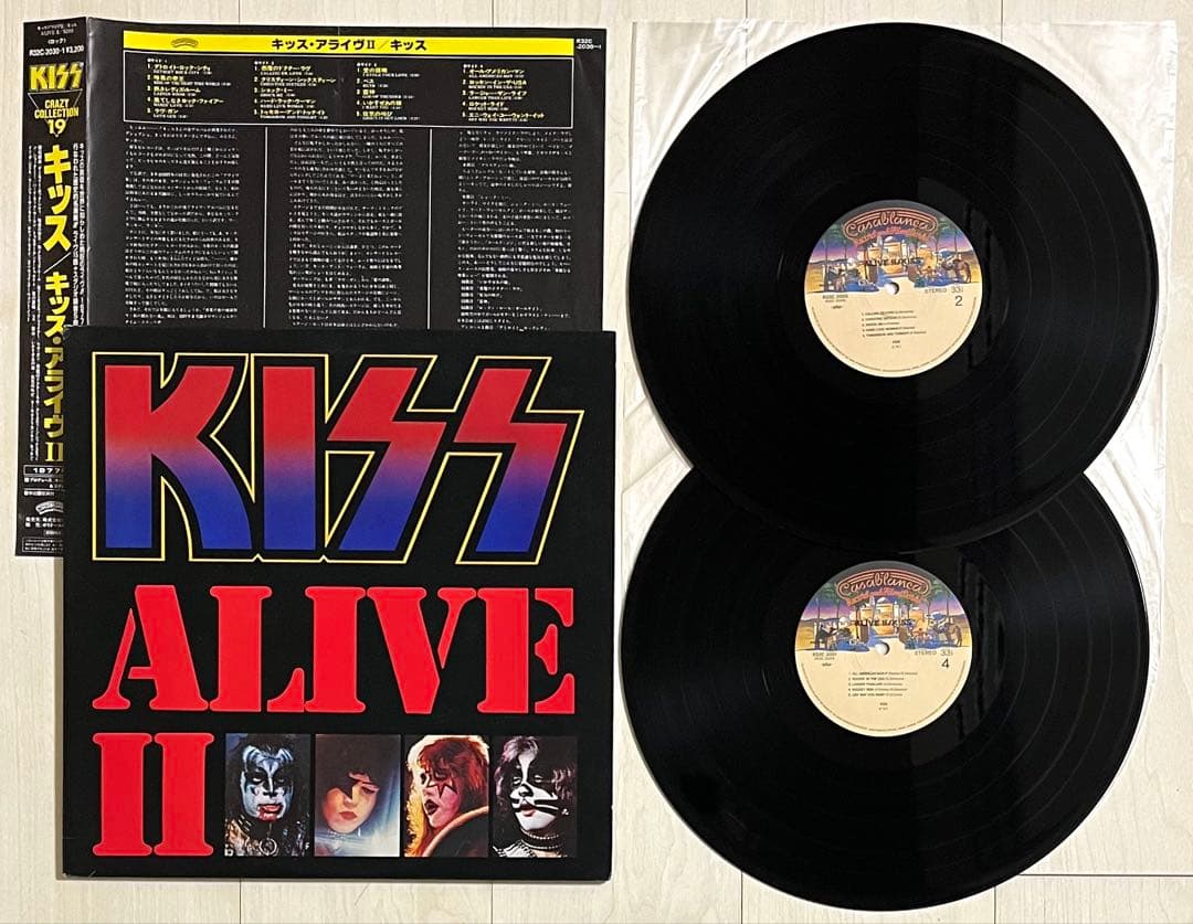 2LP☆KISS ALIVE II レコード CRAZY COLLECTION帯