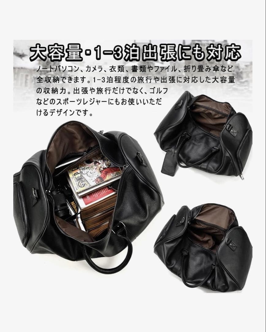 【美品】レザーボストンバッグ　靴入れ付き　ゴルフバッグ