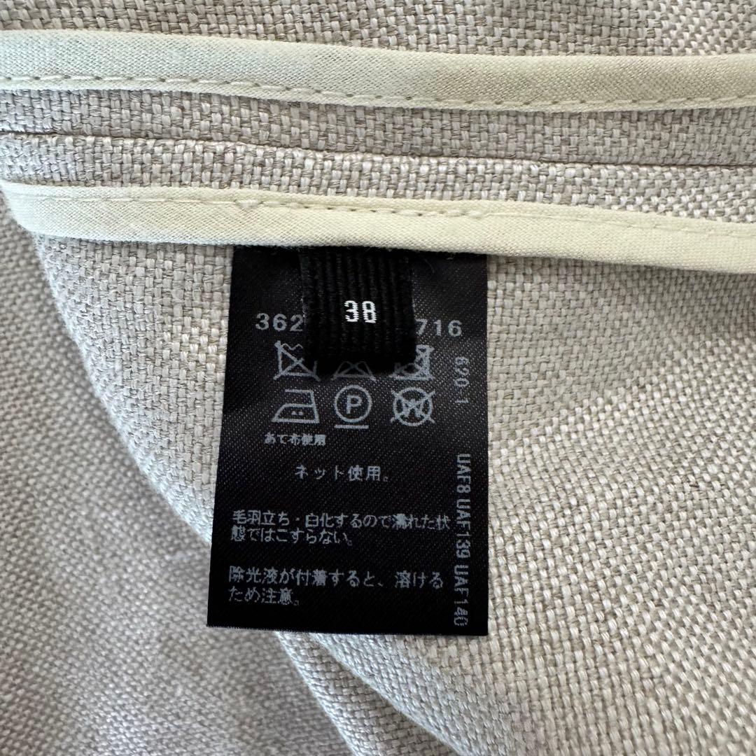 green label relaxing リネンノーカラーロングトレンチコート