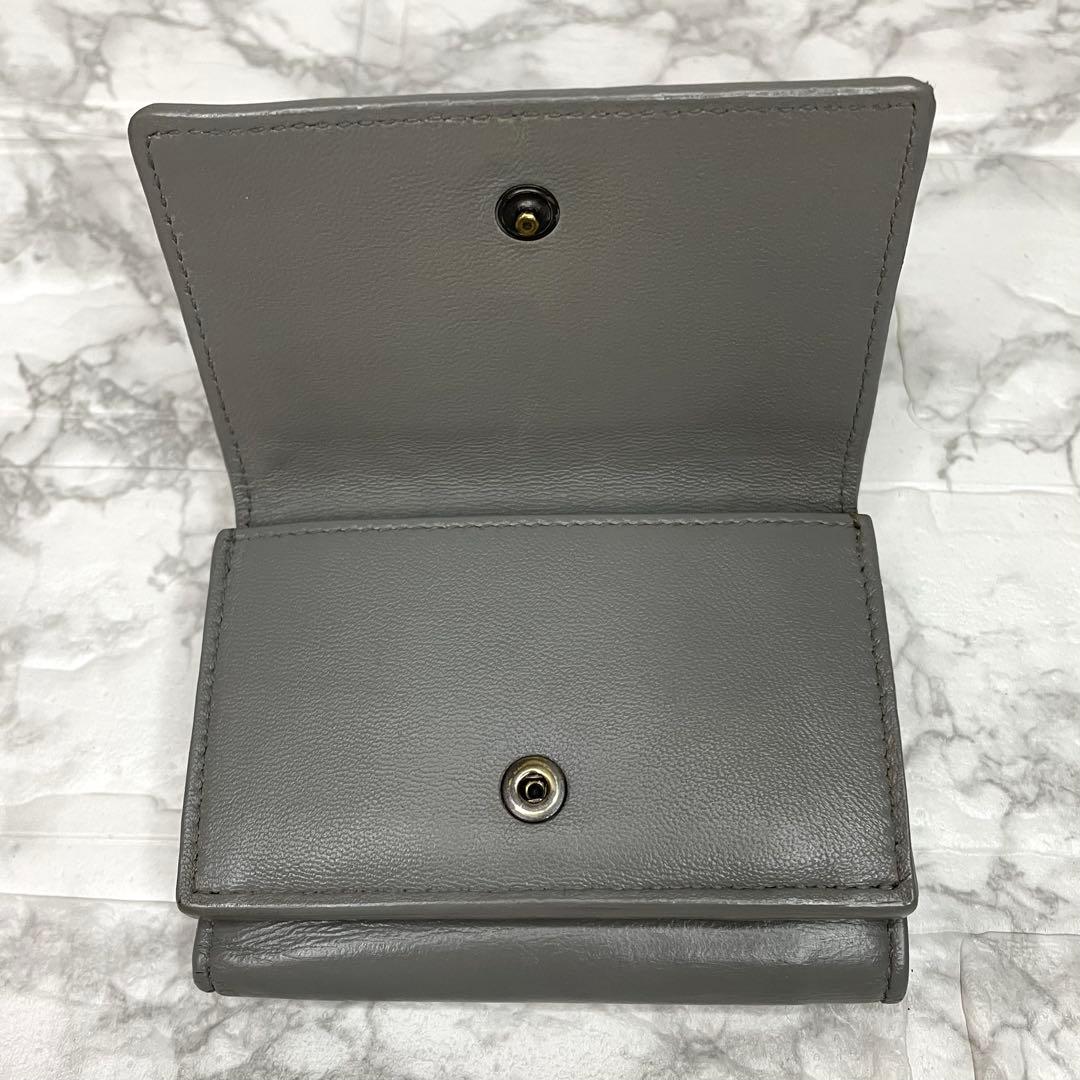 BOTTEGA VENETA　イントレチャート　三つ折り財布　ミニ財布　グレー