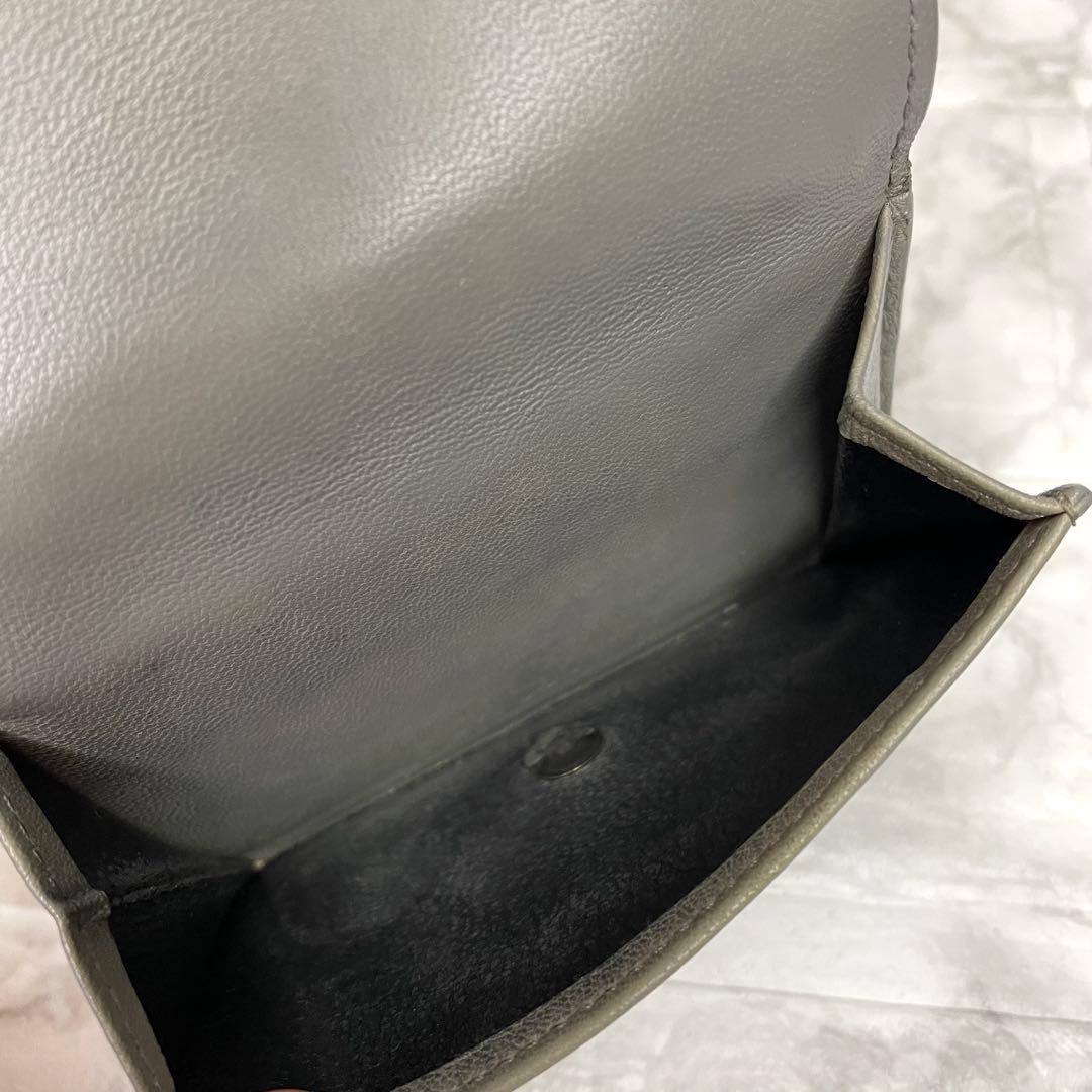 BOTTEGA VENETA　イントレチャート　三つ折り財布　ミニ財布　グレー
