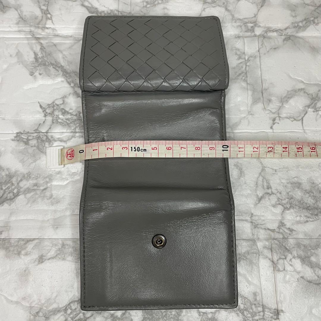 BOTTEGA VENETA　イントレチャート　三つ折り財布　ミニ財布　グレー