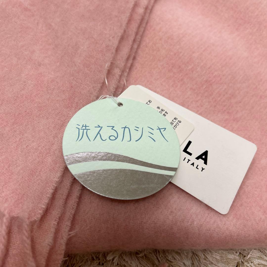 FURLA カシミヤ マフラー ピンク フリンジ付き