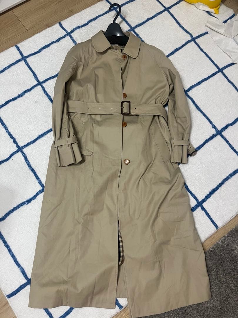 【Aquascutum】ステンカラーコート　裏地チェック【3F】イングランド製
