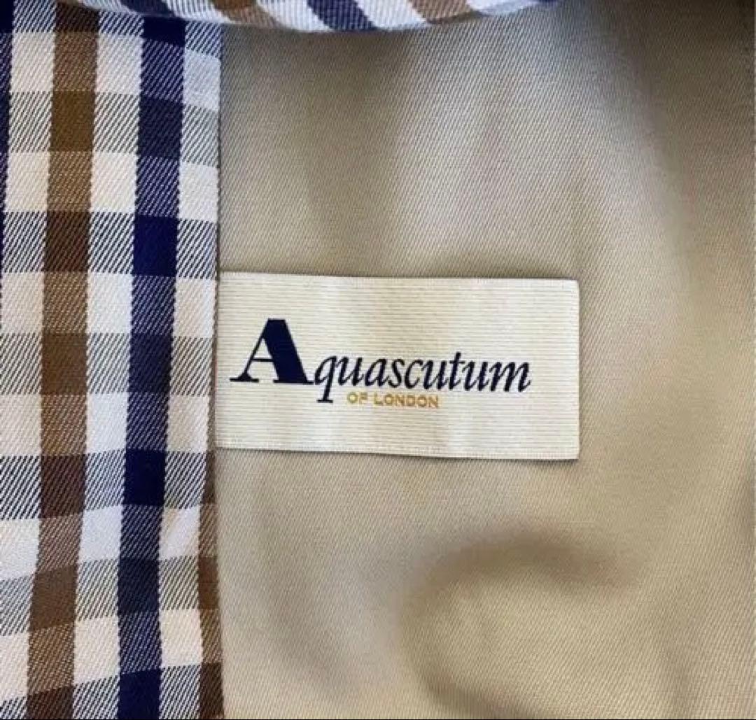 【Aquascutum】ステンカラーコート　裏地チェック【3F】イングランド製