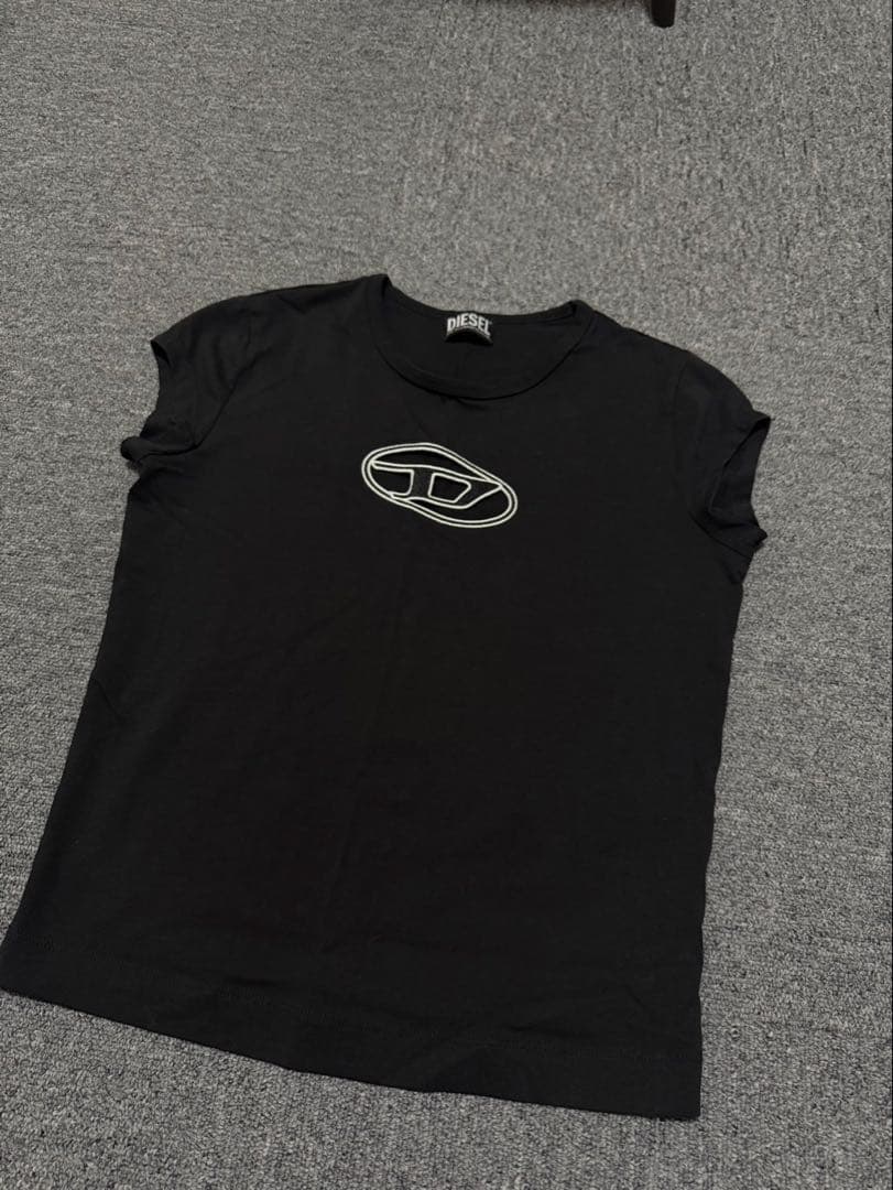 DIESEL 半袖Tシャツ 黒 ロゴ刺繍