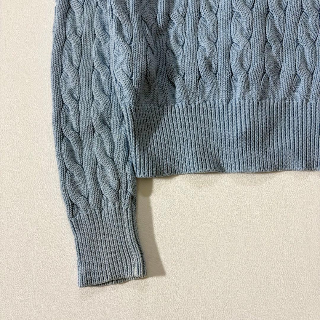 ポロラルフローレン　春色♪ケーブルニットカーディガン ホースロゴ刺繍　コットン