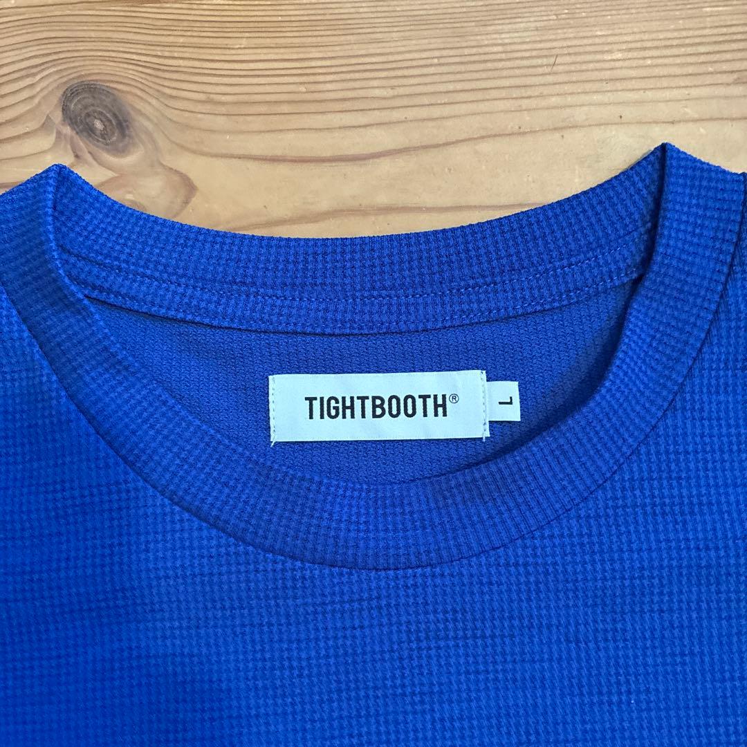 TIGHTBOOTH ワッフル生地 Tシャツ Lサイズ 青