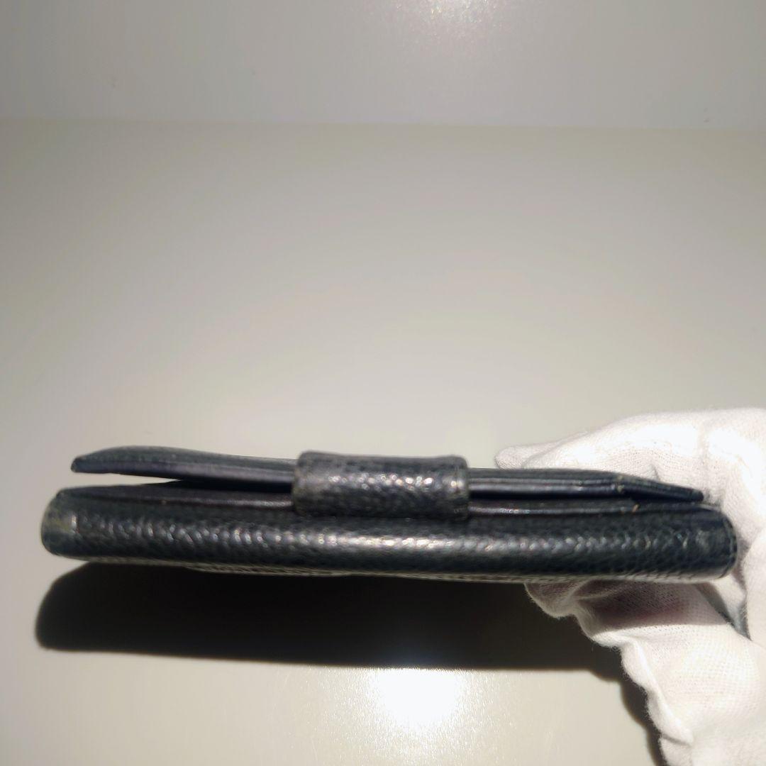 CHANEL シャネル ブラック 黒 レザー 二つ折り財布 ビンテージ レア 箱