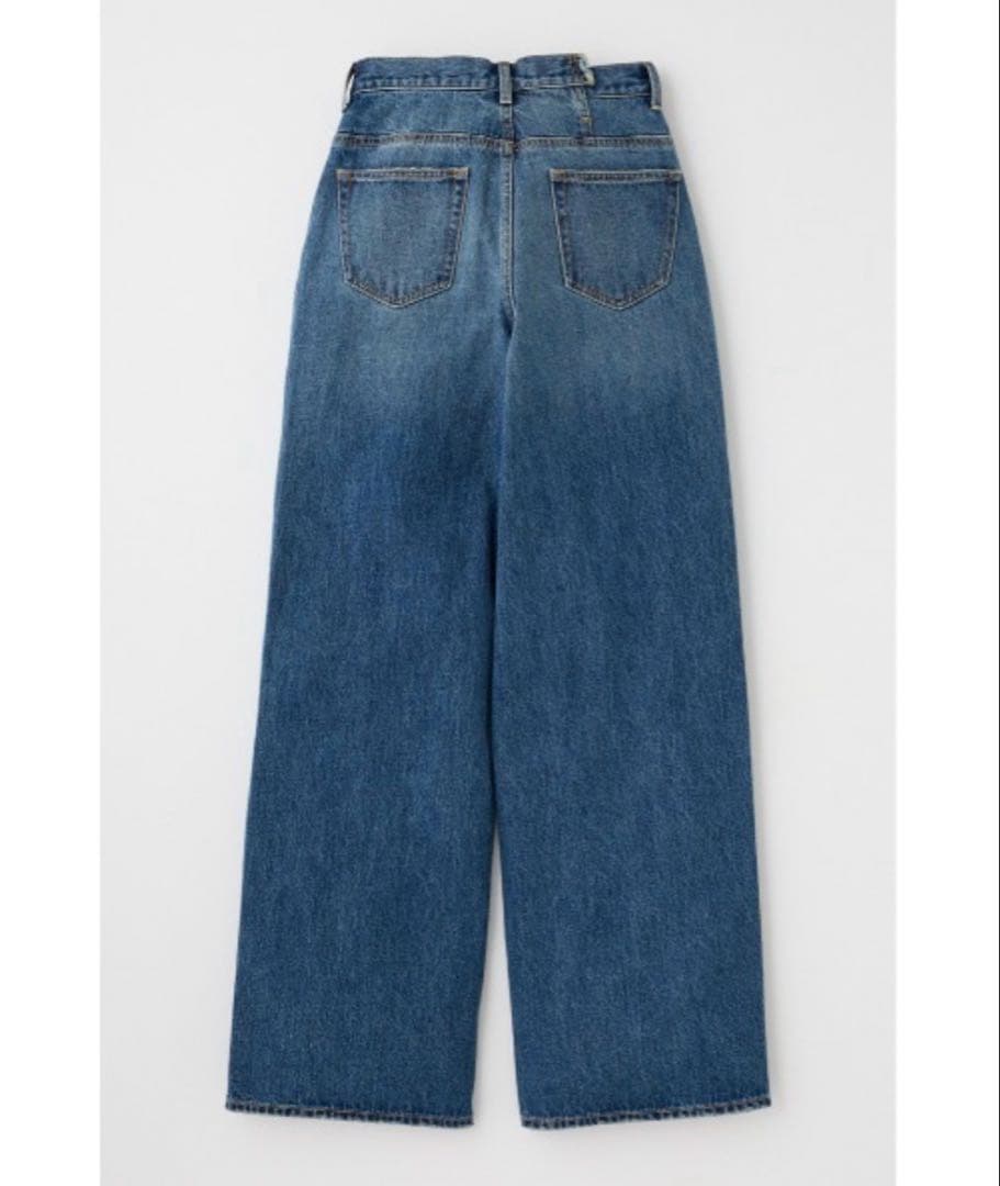 MOUSSY CROSS WAIST WIDE STRAIGHT ダークブルー