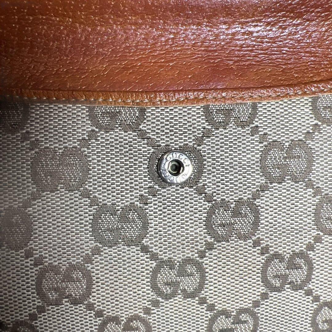 GUCCIグッチ 長財布 キャンバス フラップ プレート 二つ折り GG柄