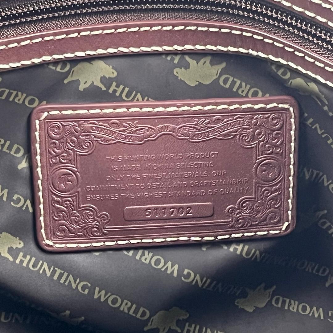【美品】ハンティングワールド ボストンバッグ 大容量 キャンバス＆レザー 希少