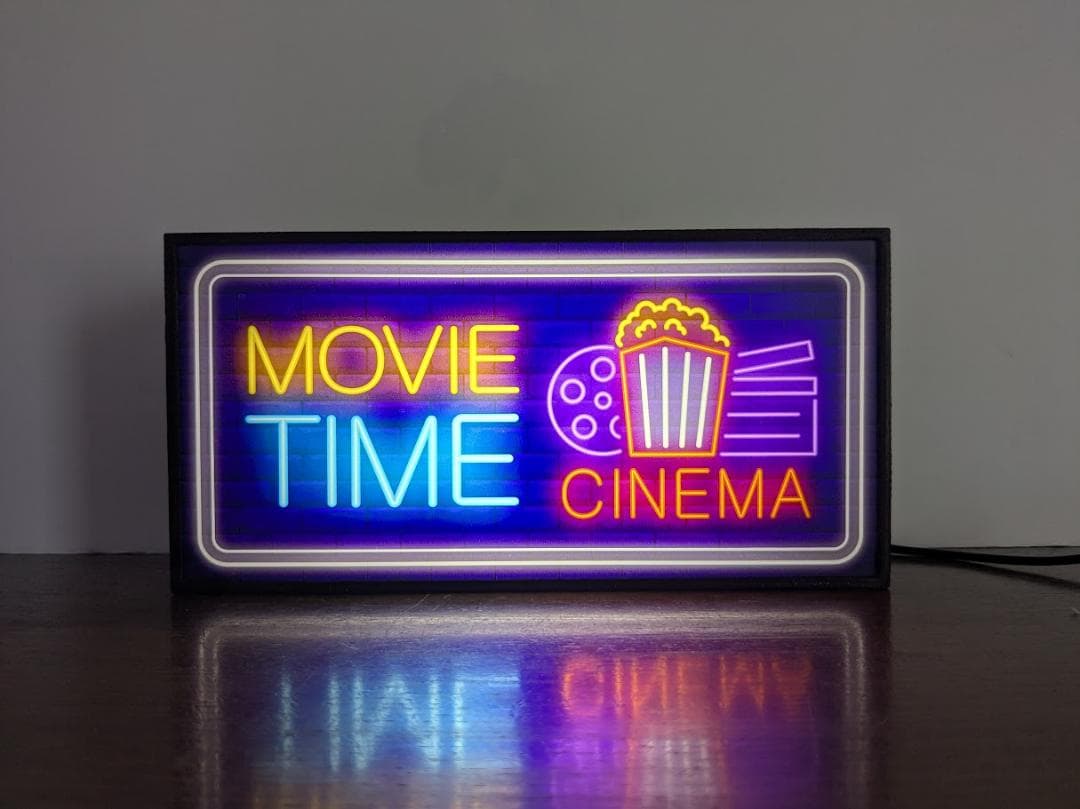 映画 シネマ ムービータイム 上映中 サイン 看板 置物 雑貨 ライトBOX